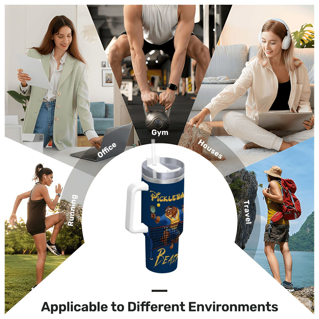 Travel Coffee Mug with Handle and Straw (40oz) 2