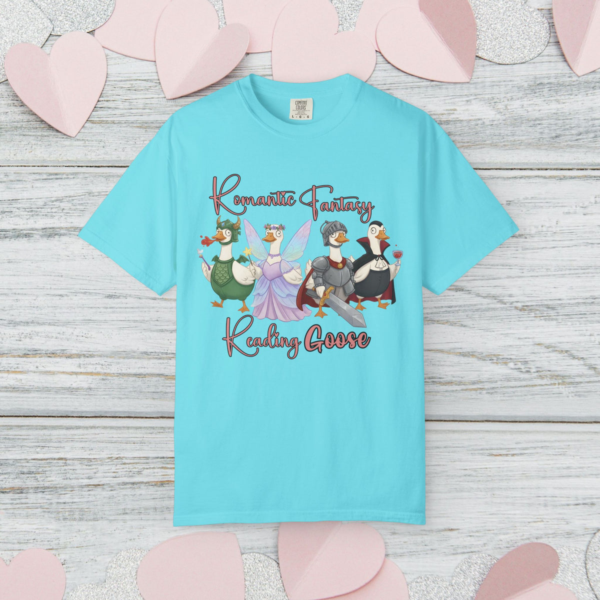 Romantic Fantasy Silly Goose T-Shirt | Comfort Colors Tee | Book Lover Shirt | Cozy Reading Gift | Whimsical Goose Aesthetic |Book Club Gift
