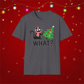 Funny Cat Christmas Shirt What? Christmas Tree Knocked Over Tee Cute Holiday Cat Lover T-Shirt Humorous Xmas Gift for Pet Owners, Soft Style