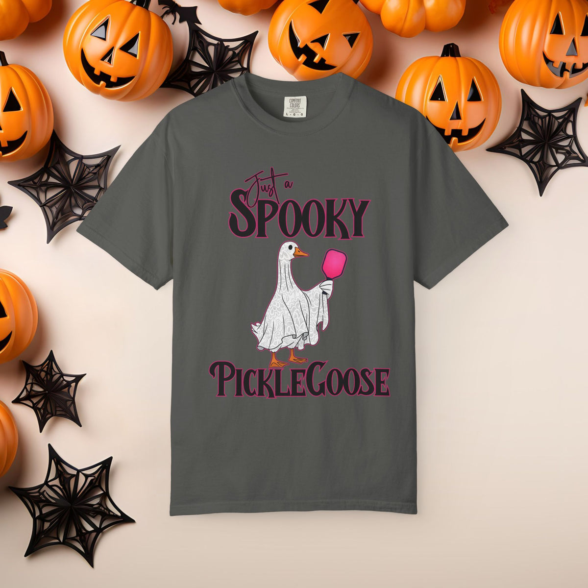 Pickleball Spooky Goose Comfort Colors Halloween Silly Goose Ghost Shirt Scary Geese Playing Pickleball Boo Trick or Treat Fall Shirt
