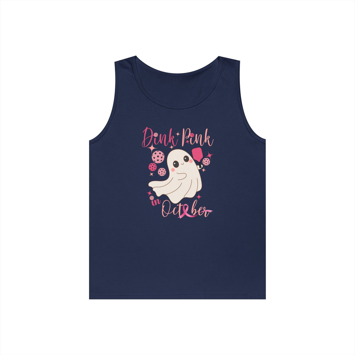Pickleball Tank Top Dink Pink in October Breast Cancer Ghost Shirt Pickleball Shirt for Her Gift for Mom Team Pickleball Lover Player