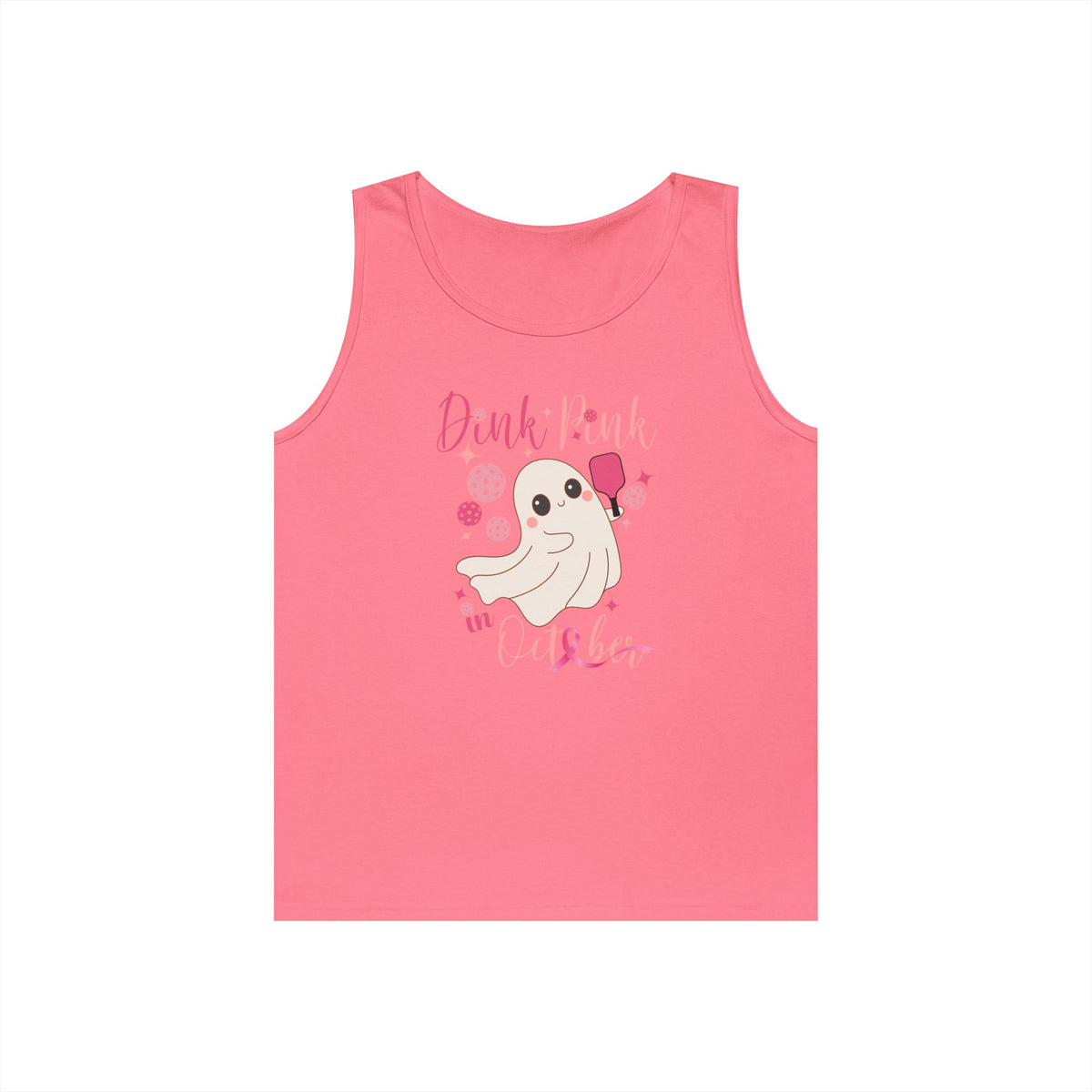 Pickleball Tank Top Dink Pink in October Breast Cancer Ghost Shirt Pickleball Shirt for Her Gift for Mom Team Pickleball Lover Player