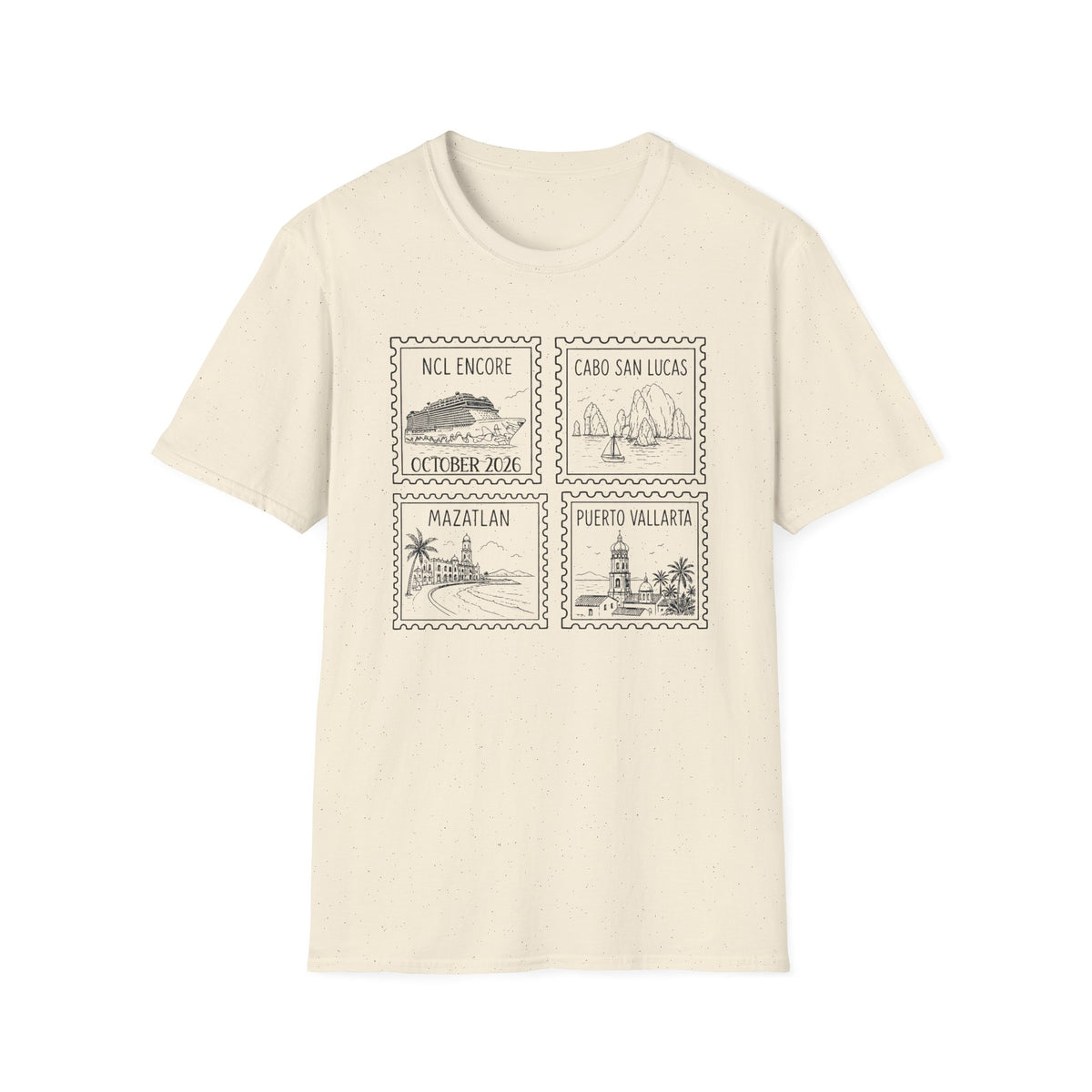 Custom Cruise Black Stamp Aesthetic Family Vacation Matching T-Shirt, Personalized Cruise Ship Tee, Custom Tee