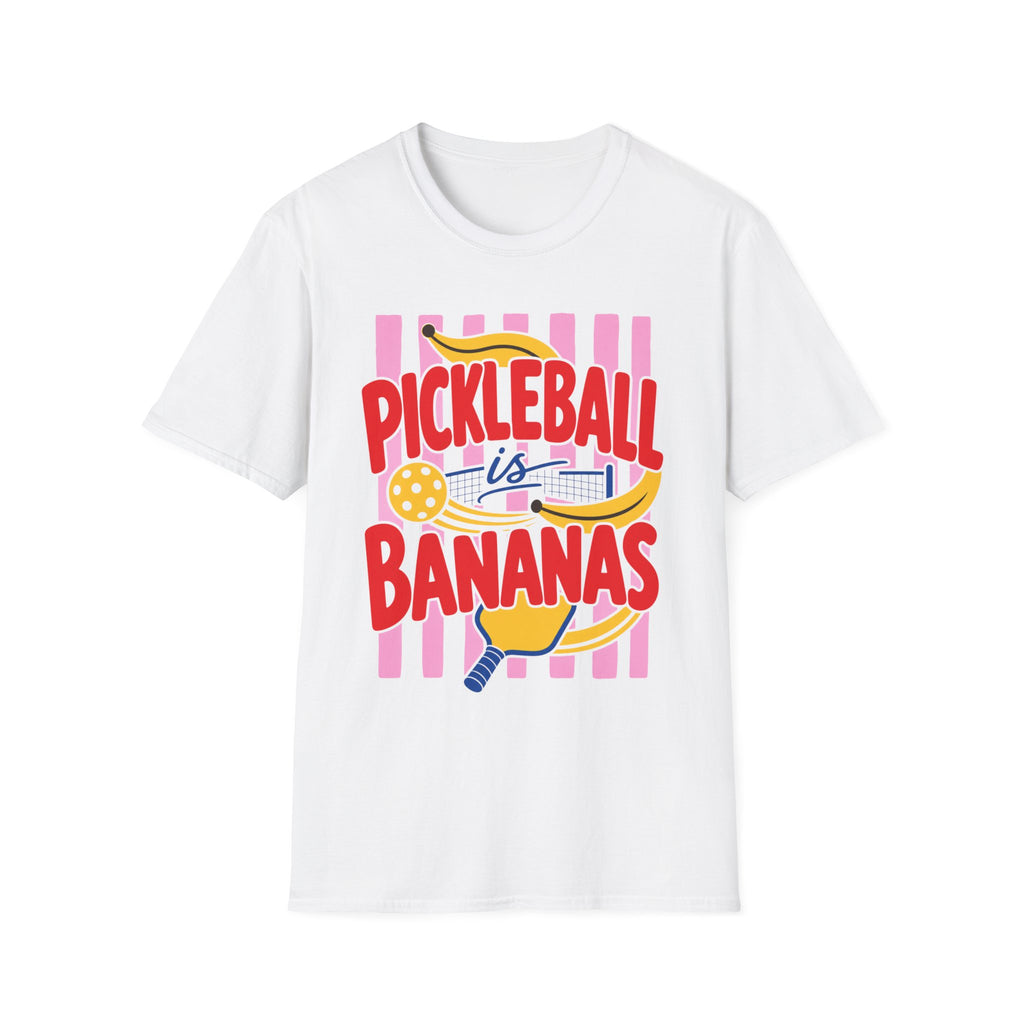 Bananas About Pickleball T-Shirt | Retro Fruits Stripes Design | Pickleball Player Shirt | Pickleball Gift for Mom Her