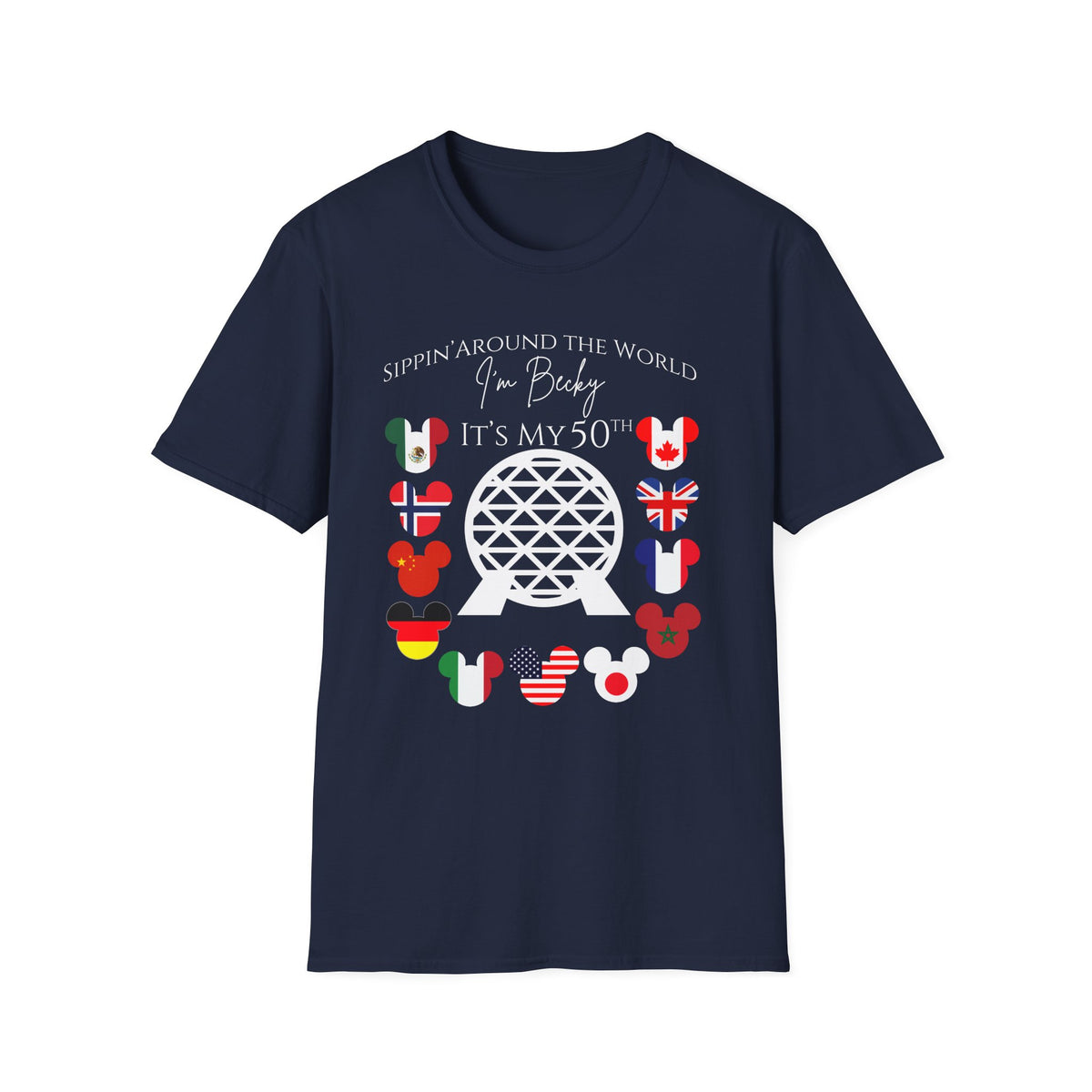Custom Epcot Template Unisex Softstyle T-Shirt