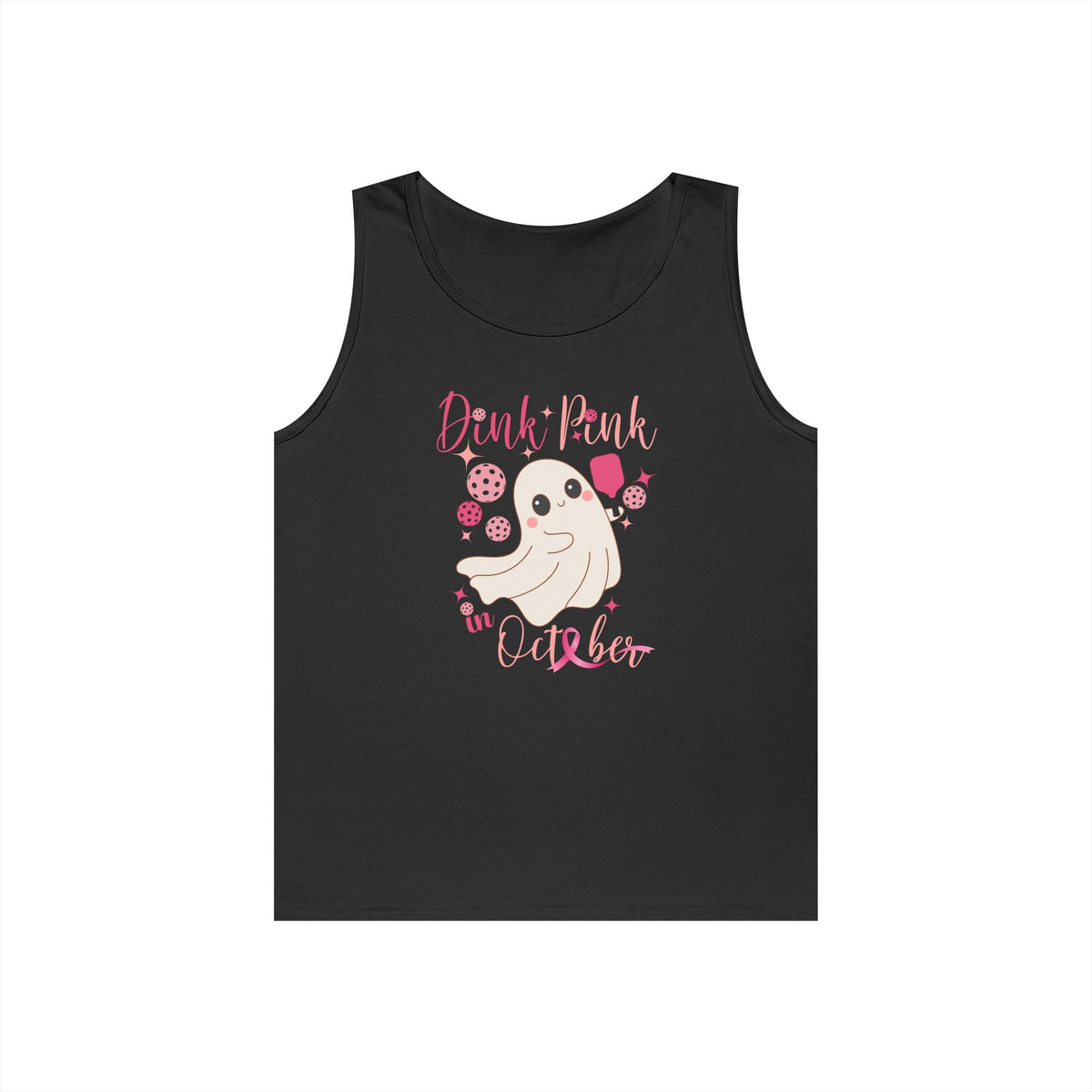 Pickleball Tank Top Dink Pink in October Breast Cancer Ghost Shirt Pickleball Shirt for Her Gift for Mom Team Pickleball Lover Player