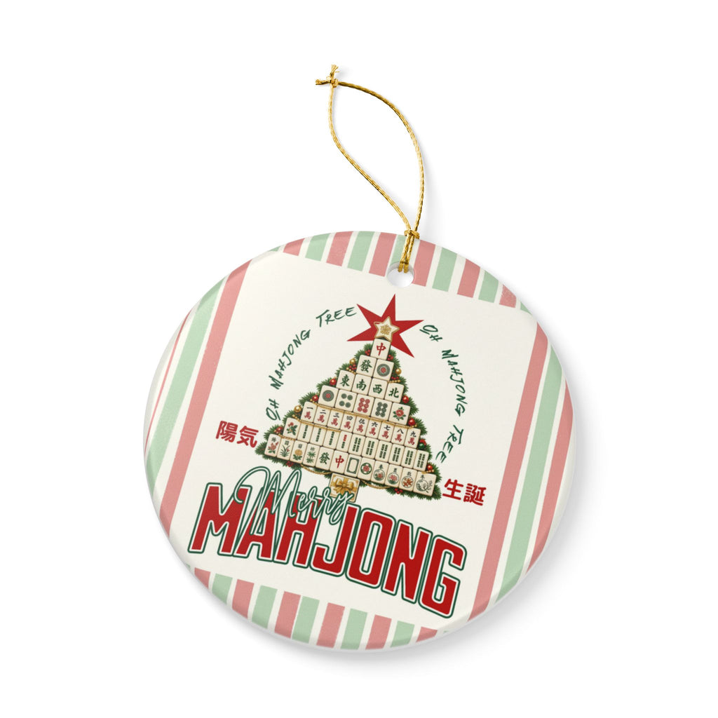 Mahjong Tree Ceramic Ornament | Holiday Mahjong Tile Christmas Decoration
