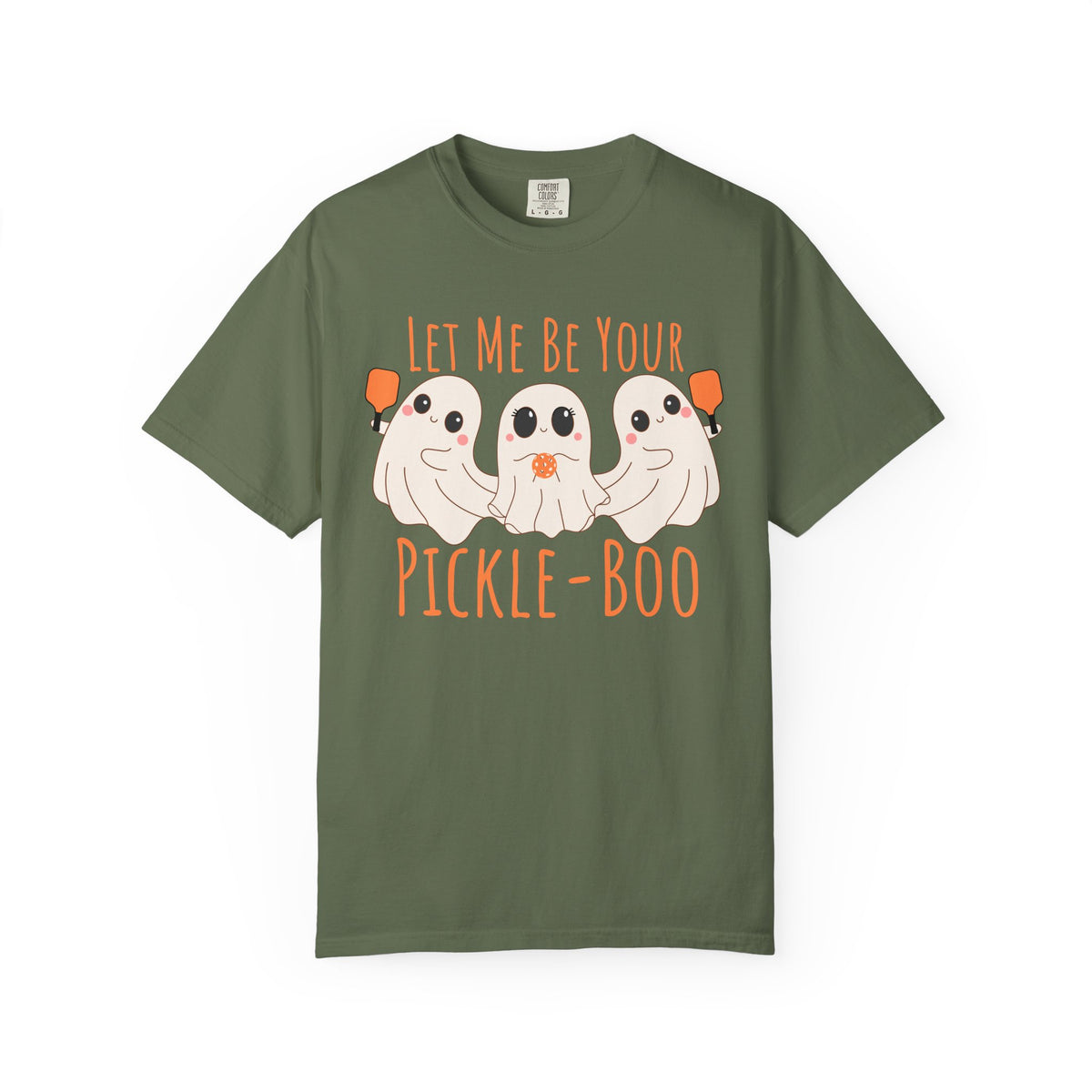 Pickleball Comfort Colors Halloween Ghost Shirt Cute Ghosts Playing Pickleball Boo Trick or Treat Fall Shirt for Pickleball Player