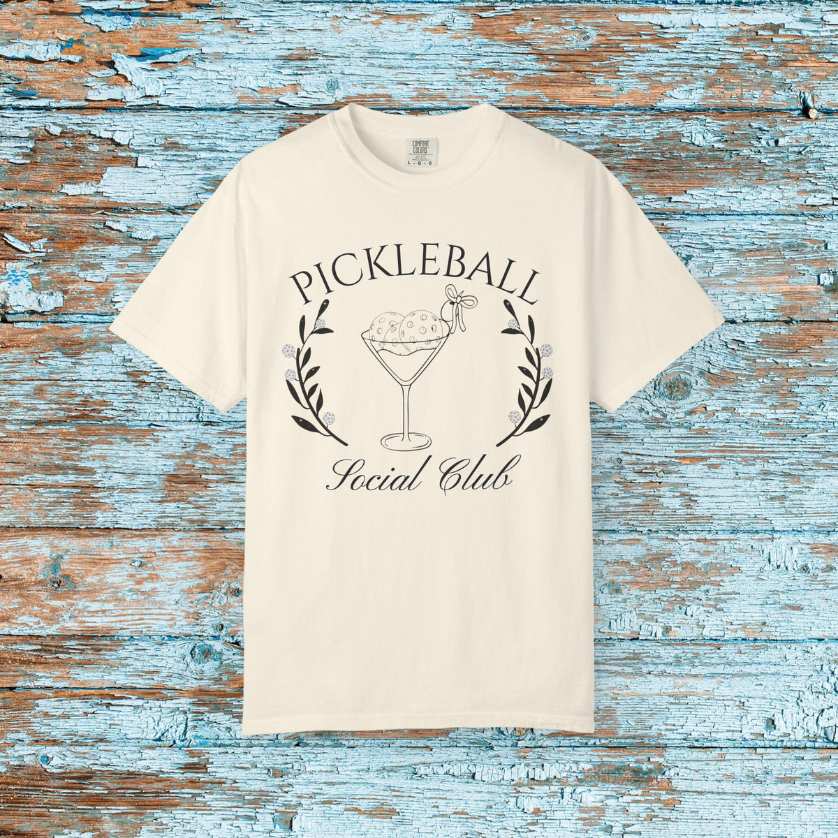 Pickleball Funny Comfort Colors Shirt Pickleball Social Club Coquette Bow Cocktail Shirt for Her Him Mom Team Pickleball Lover Player Gift