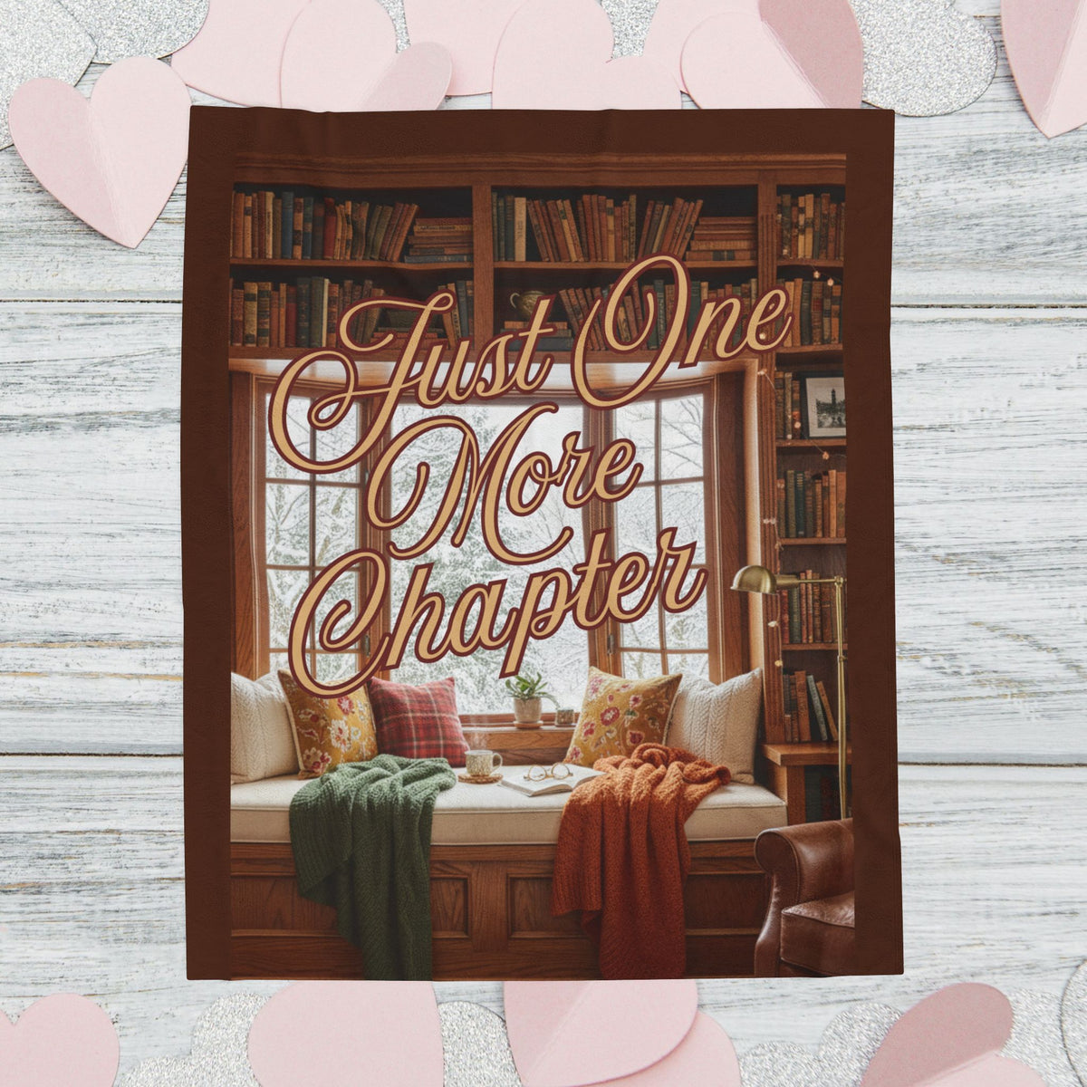Just One More Chapter Blanket | Cozy Reading Nook Throw | Book Lover Gift | Reading Blanket for Readers | Bookish Home Decor |Book Club Gift