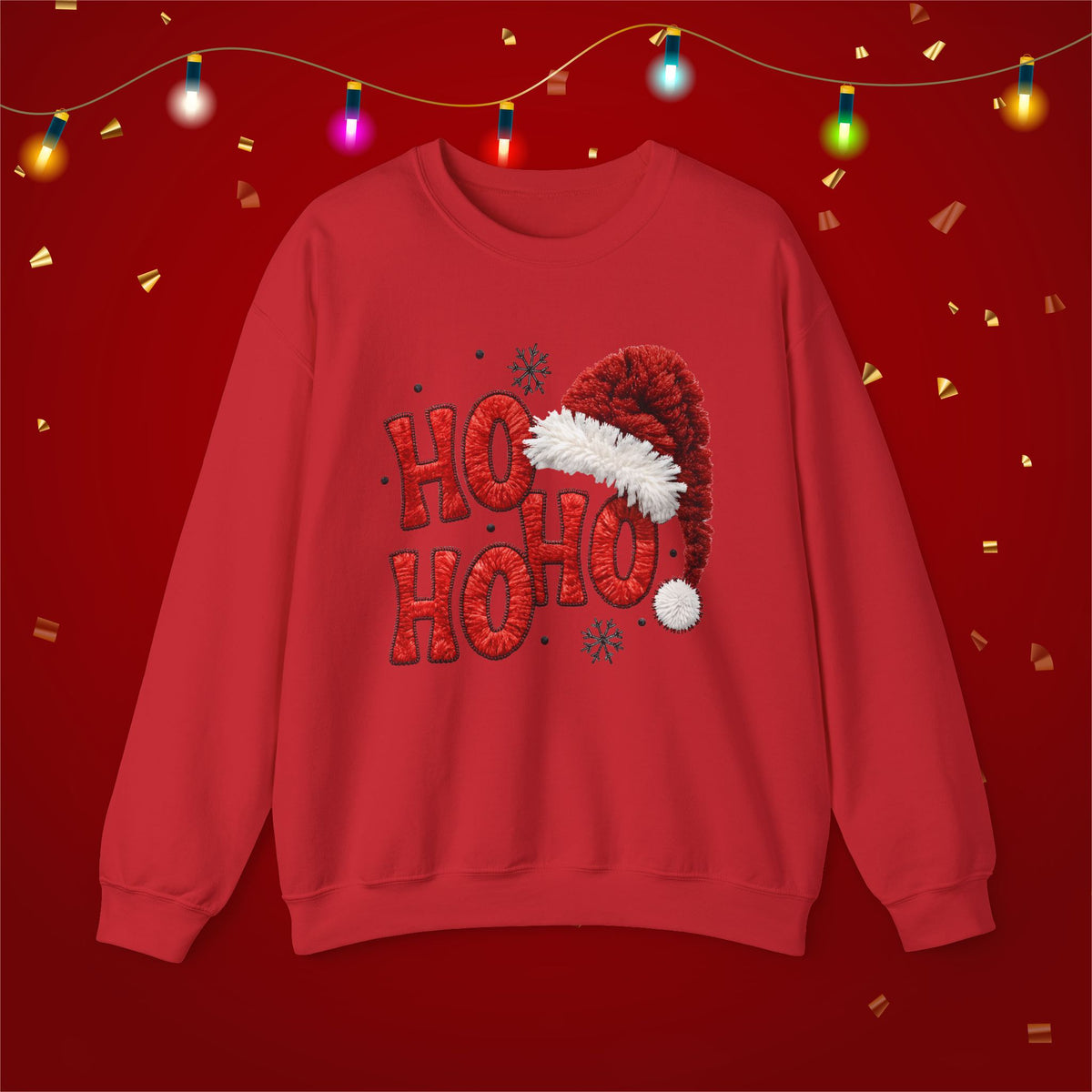 Yarn Look Crochet Santa Sweatshirt,  Viral Faux Latch Hook Christmas Shirt, Cute Holiday Sweater, Plus Size Available