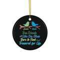 Custom Name Friendship Sea Glass Ceramic Ornament Personalized Friendship Gift Christmas Ornament for Best Friend