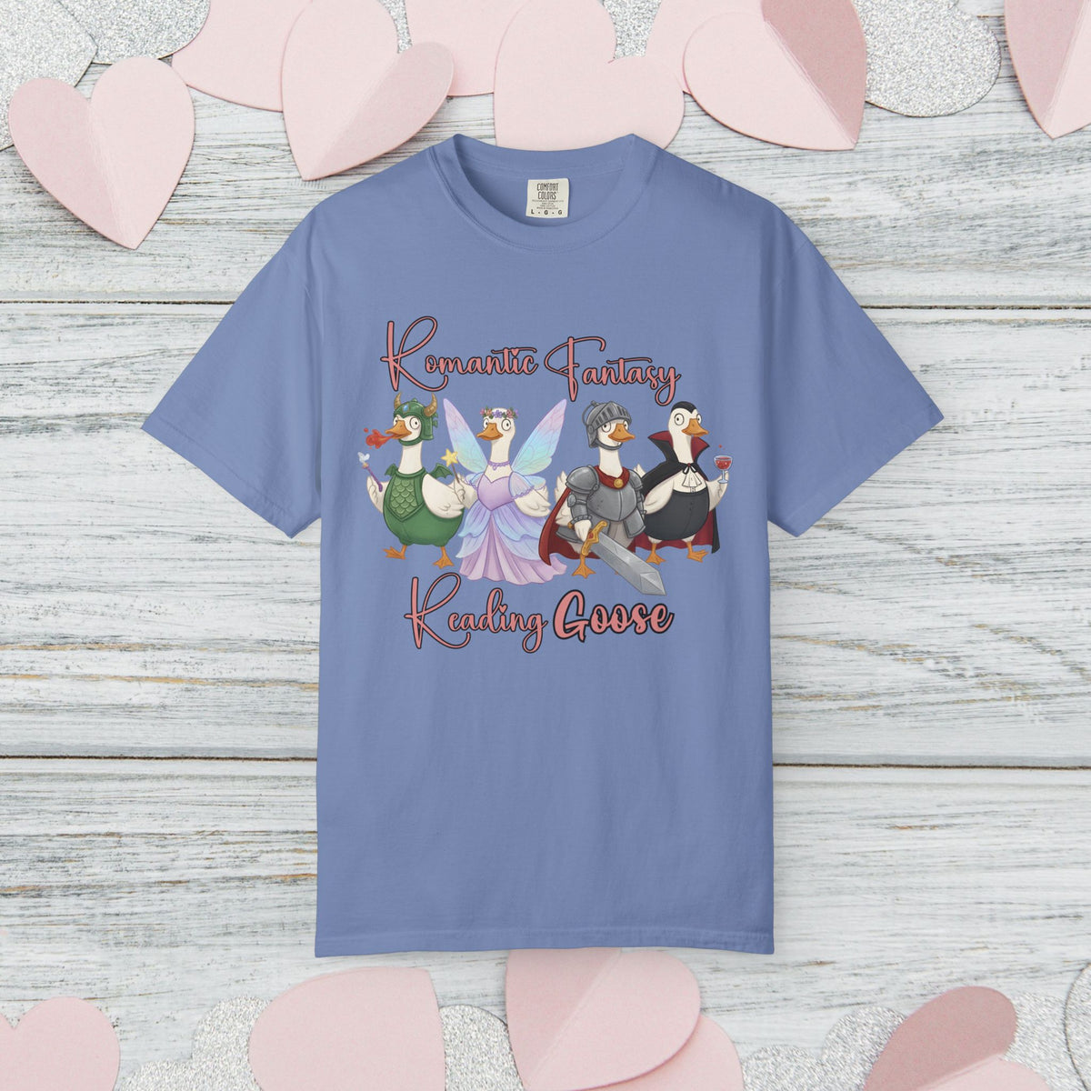 Romantic Fantasy Silly Goose T-Shirt | Comfort Colors Tee | Book Lover Shirt | Cozy Reading Gift | Whimsical Goose Aesthetic |Book Club Gift