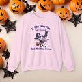 Funny Halloween Witch Hat Coquette Bow Ride the Broom Crewneck Cute Fall Fun Spooky Pumpkin Cozy Season Sweatshirt
