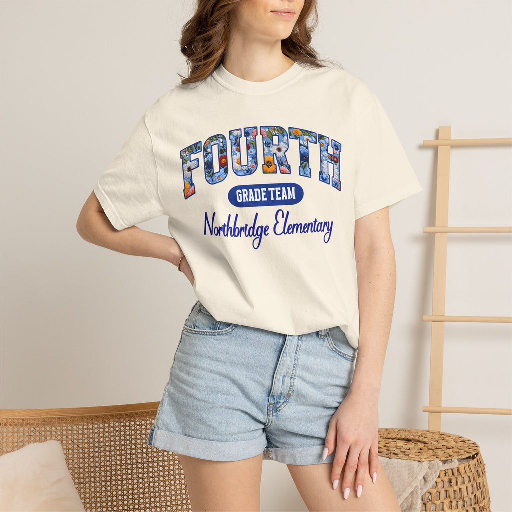Custom Teacher Team T-shirt | Garment-Dyed School Spirit Tee, Custom Grade and School, Personalized Name & Number