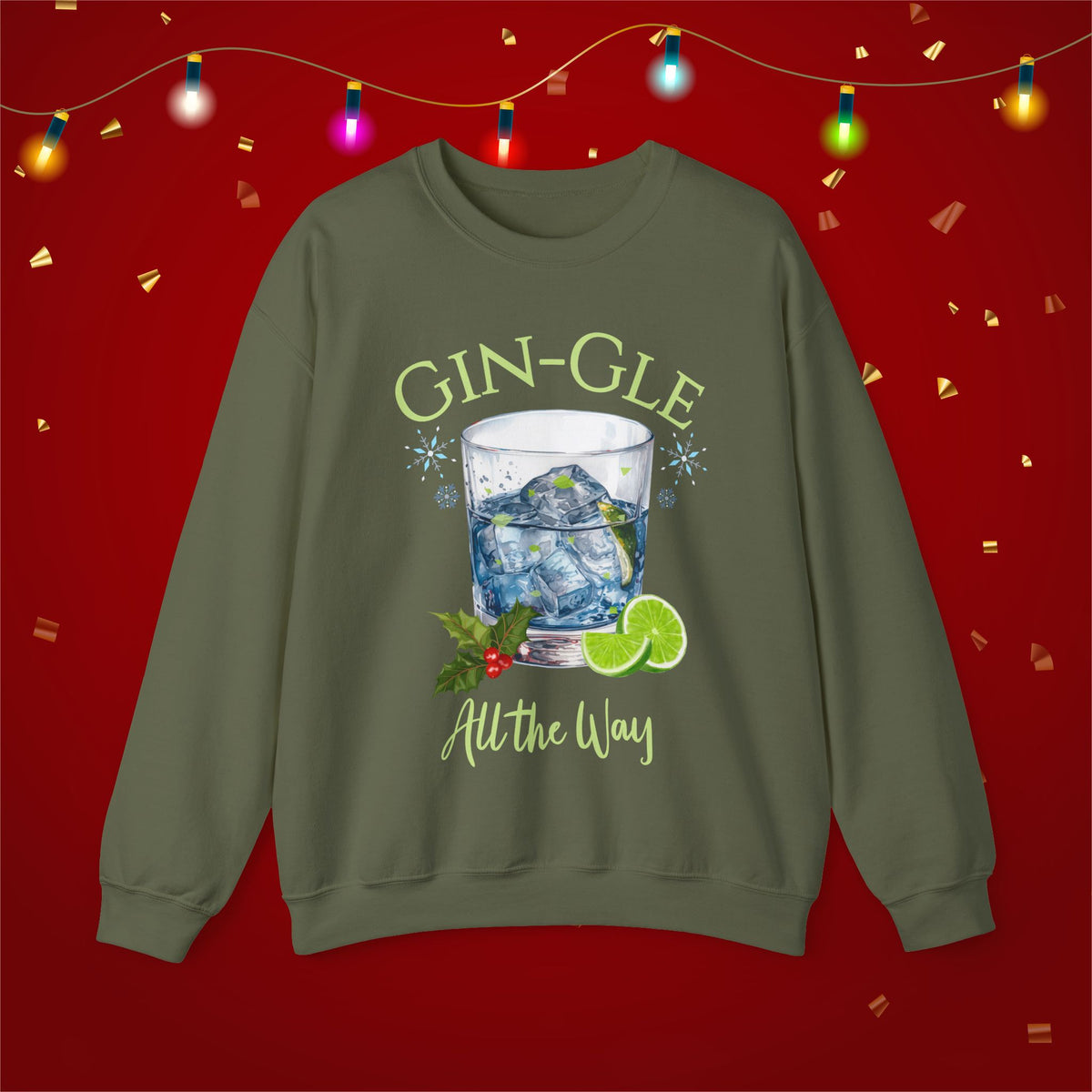 Christmas Gin-gle All the Way Sweater, Christmas Party T-shirt, Getting Into the Holiday Spirits Sweatshirt, Christmas Wine, Christmas Gift