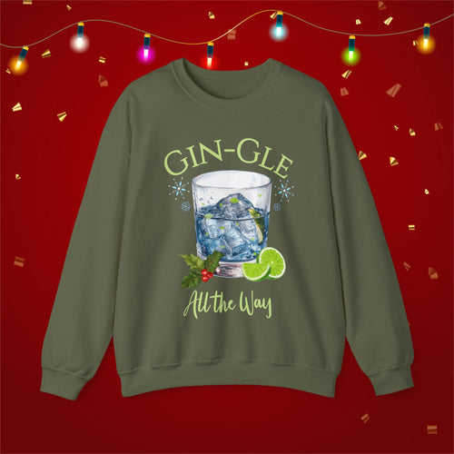 Christmas Gin-gle All the Way Sweater, Christmas Party T-shirt, Getting Into the Holiday Spirits Sweatshirt, Christmas Wine, Christmas Gift