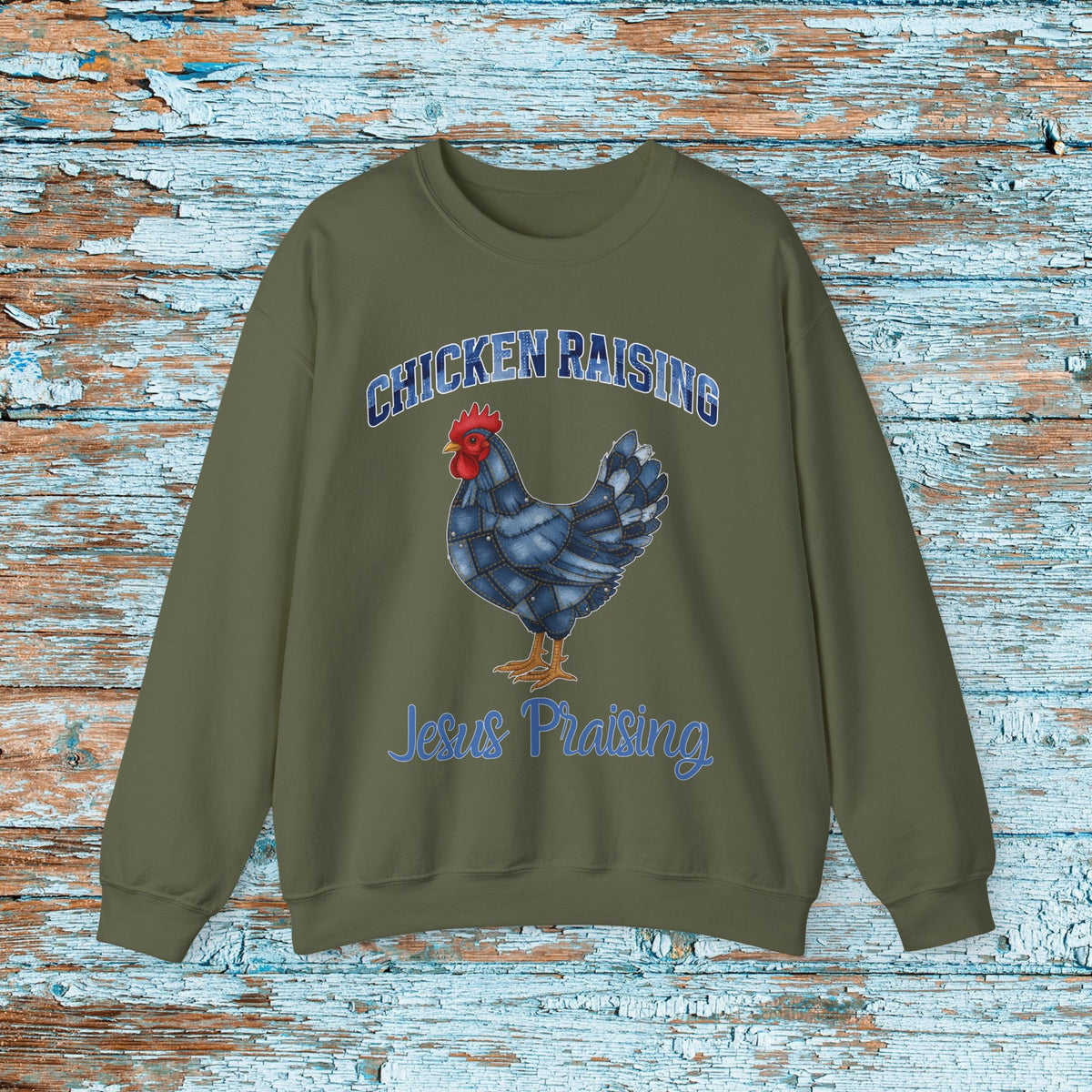 Christian Patchwork Chicken Sweatshirt, Cute Christian Shirt For Women,Jesus Shirt Christian Gift, Faith Based Shirt,Love and Grace Shirt