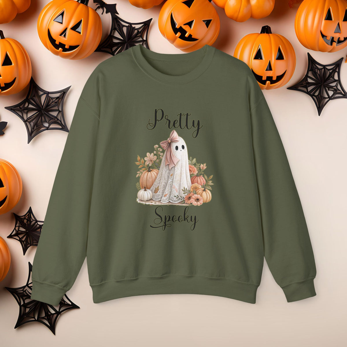 Funny Halloween Witch Hat Coquette Bow Ride the Broom Crewneck Cute Fall Fun Spooky Pumpkin Cozy Season Sweatshirt
