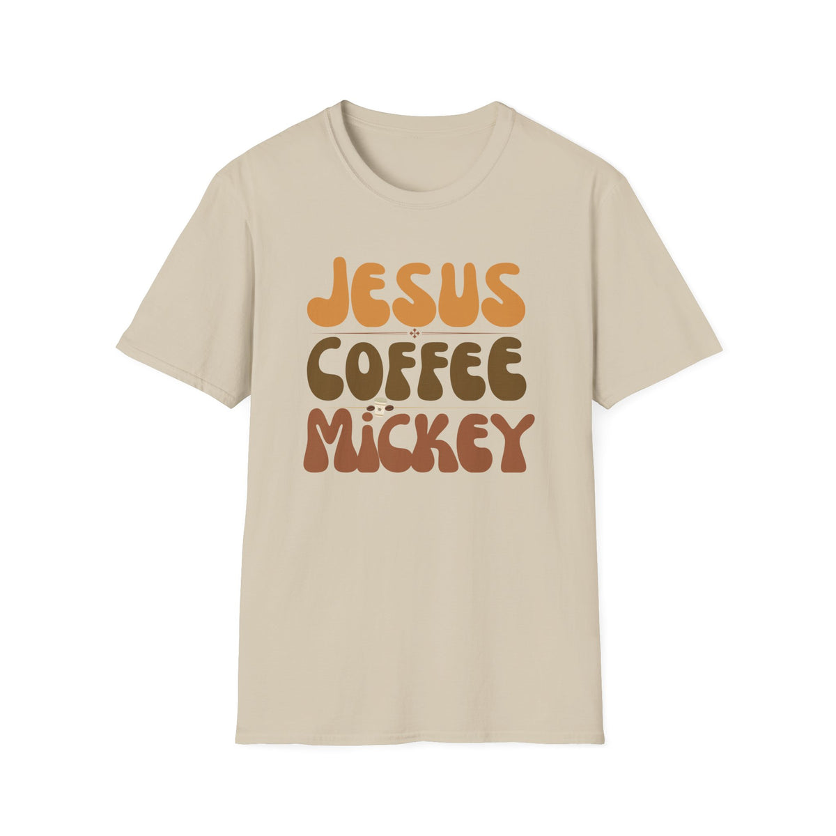 Jesus Coffee Mickey Fun Softstyle T-Shirt Perfect gift for Jesus Coffee and Mickey Lover. Church Theme Park Coffee