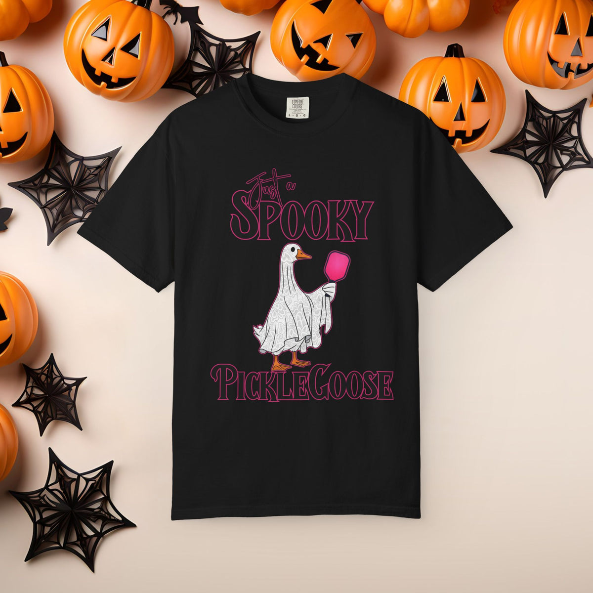 Pickleball Spooky Goose Comfort Colors Halloween Silly Goose Ghost Shirt Scary Geese Playing Pickleball Boo Trick or Treat Fall Shirt