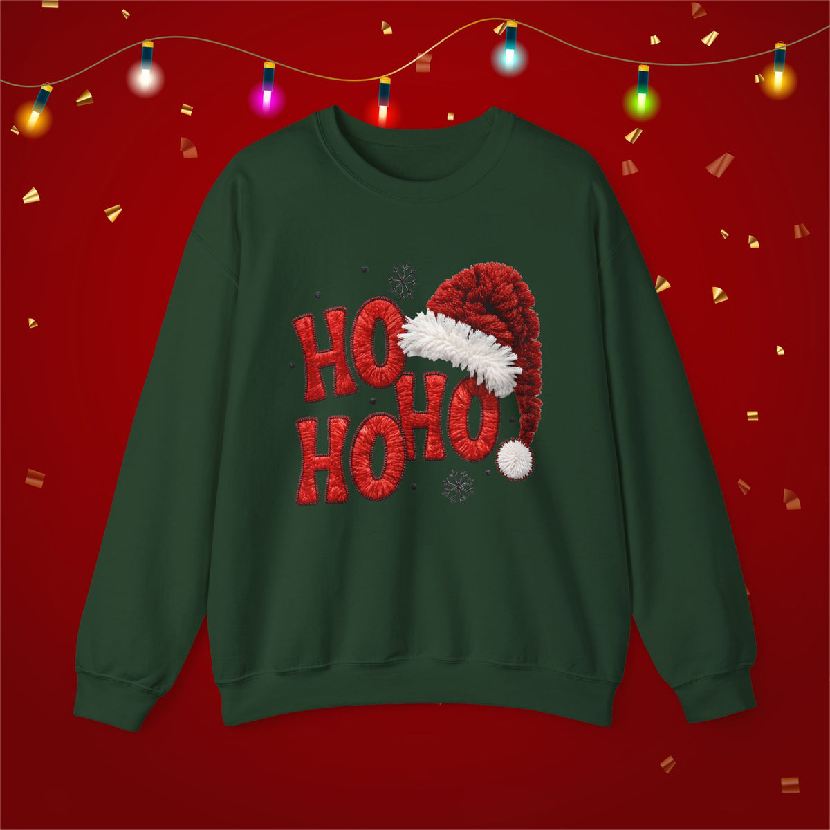 Yarn Look Crochet Santa Sweatshirt,  Viral Faux Latch Hook Christmas Shirt, Cute Holiday Sweater, Plus Size Available