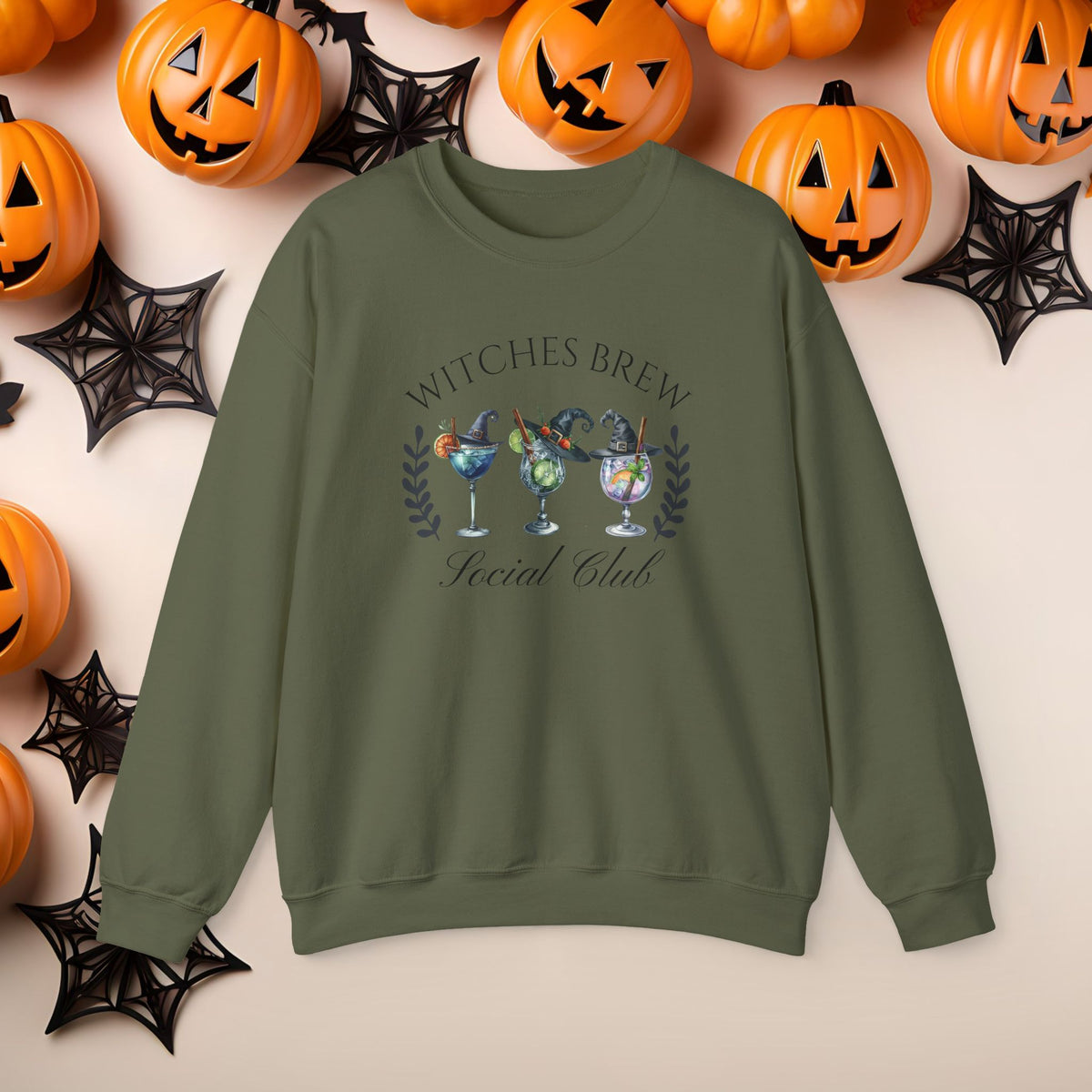 Funny Halloween Witch Hat Coquette Bow Ride the Broom Crewneck Cute Fall Fun Spooky Pumpkin Cozy Season Sweatshirt