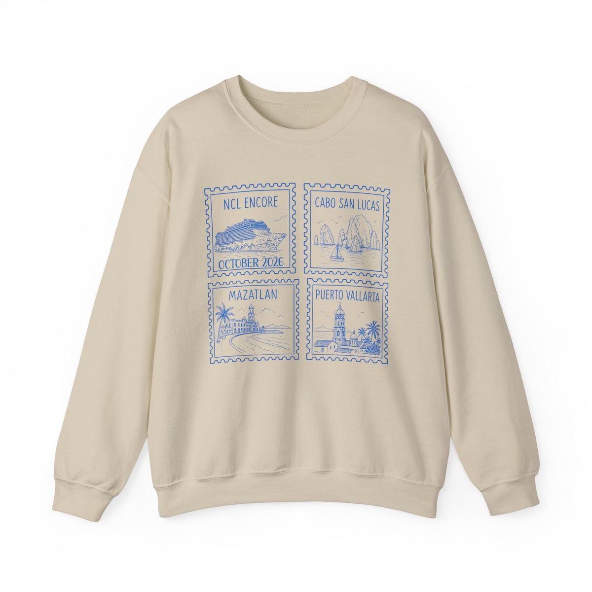 Custom Matching Cruise Sweatshirt, Stamp Aesthetic, Personalized Destination, Matching Family Shirt