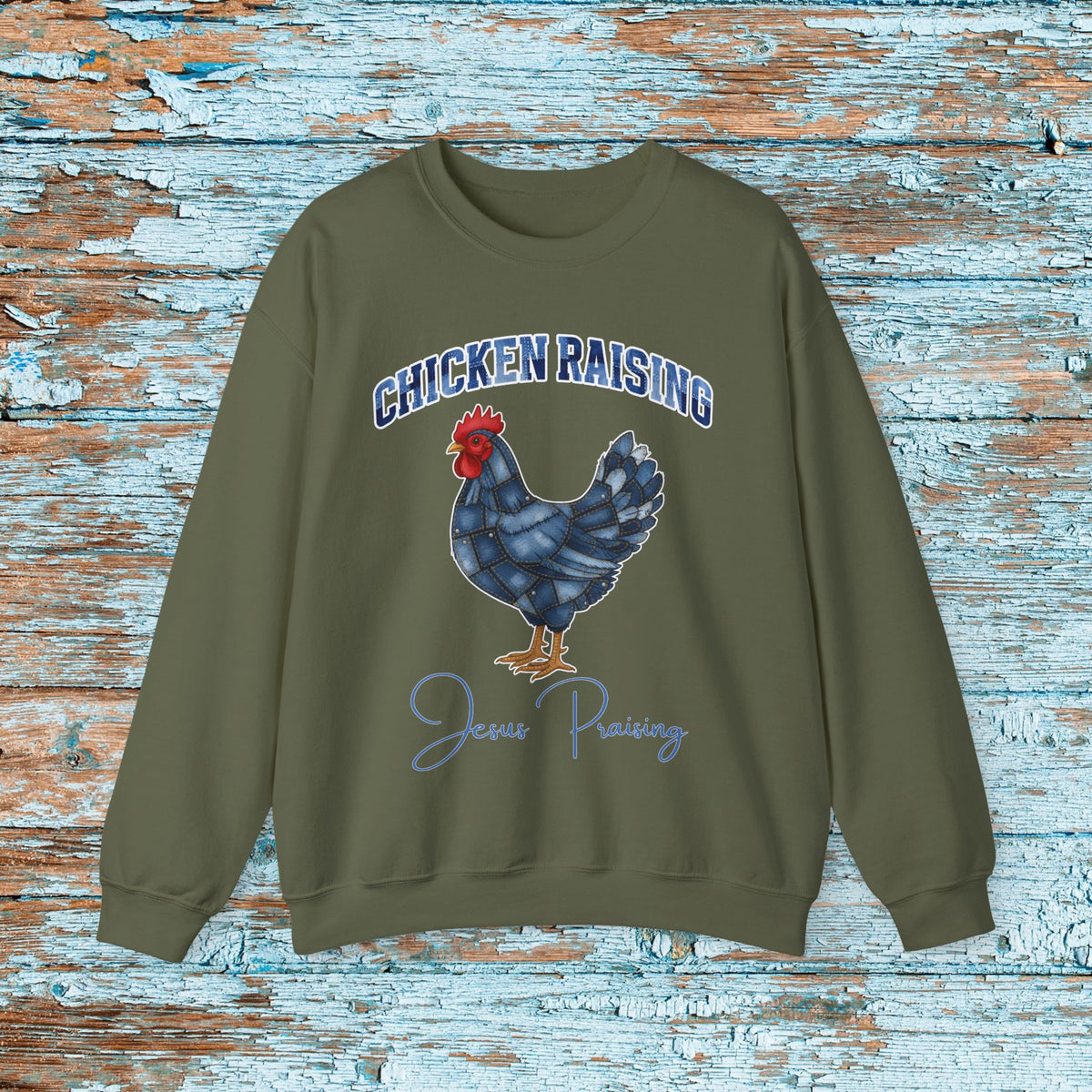 Christian Patchwork Chicken Sweatshirt, Cute Christian Shirt For Women,Jesus Shirt Christian Gift, Faith Based Shirt,Love and Grace Shirt