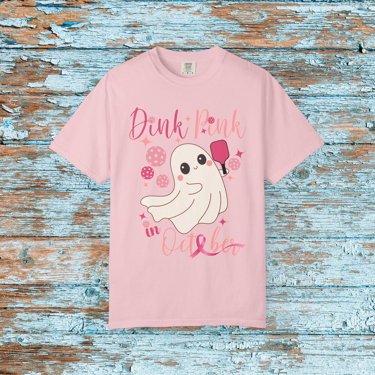 Pickleball Comfort Colors Dink Pink in October Breast Cancer Ghost Shirt Pickleball Shirt for Her Gift for Mom Team Pickleball Lover Player