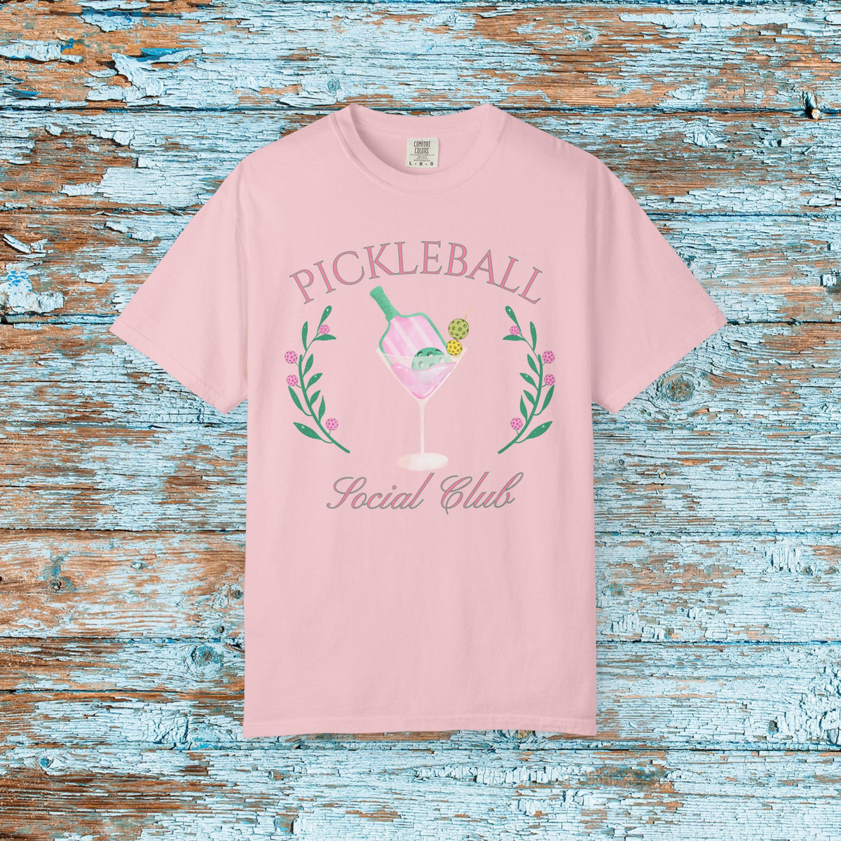 Pickleball Funny Comfort Colors Shirt Pickleball Social Club Coquette Bow Cocktail Shirt for Her Him Mom Team Pickleball Lover Player Gift