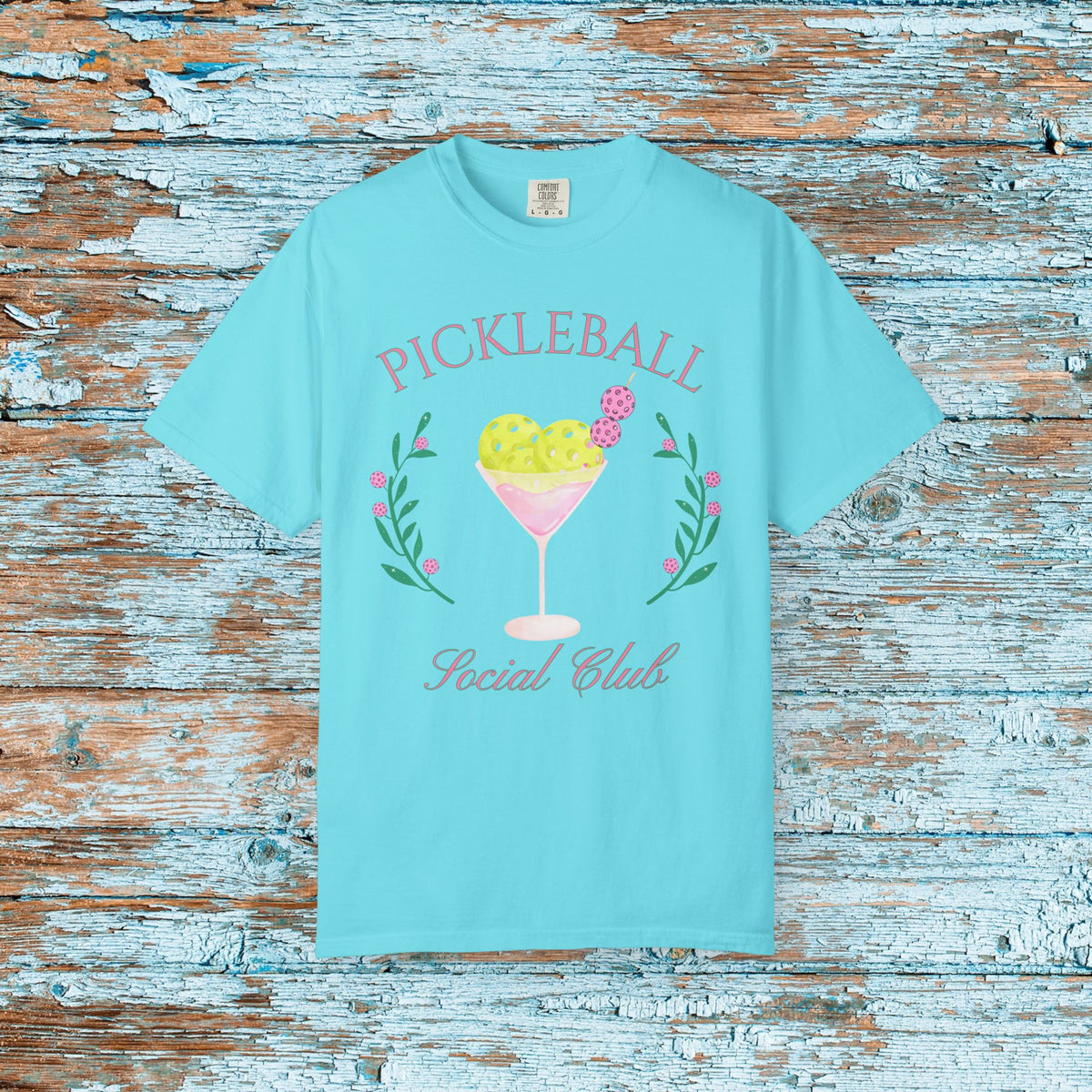 Pickleball Funny Comfort Colors Shirt Pickleball Social Club Coquette Bow Cocktail Shirt for Her Him Mom Team Pickleball Lover Player Gift