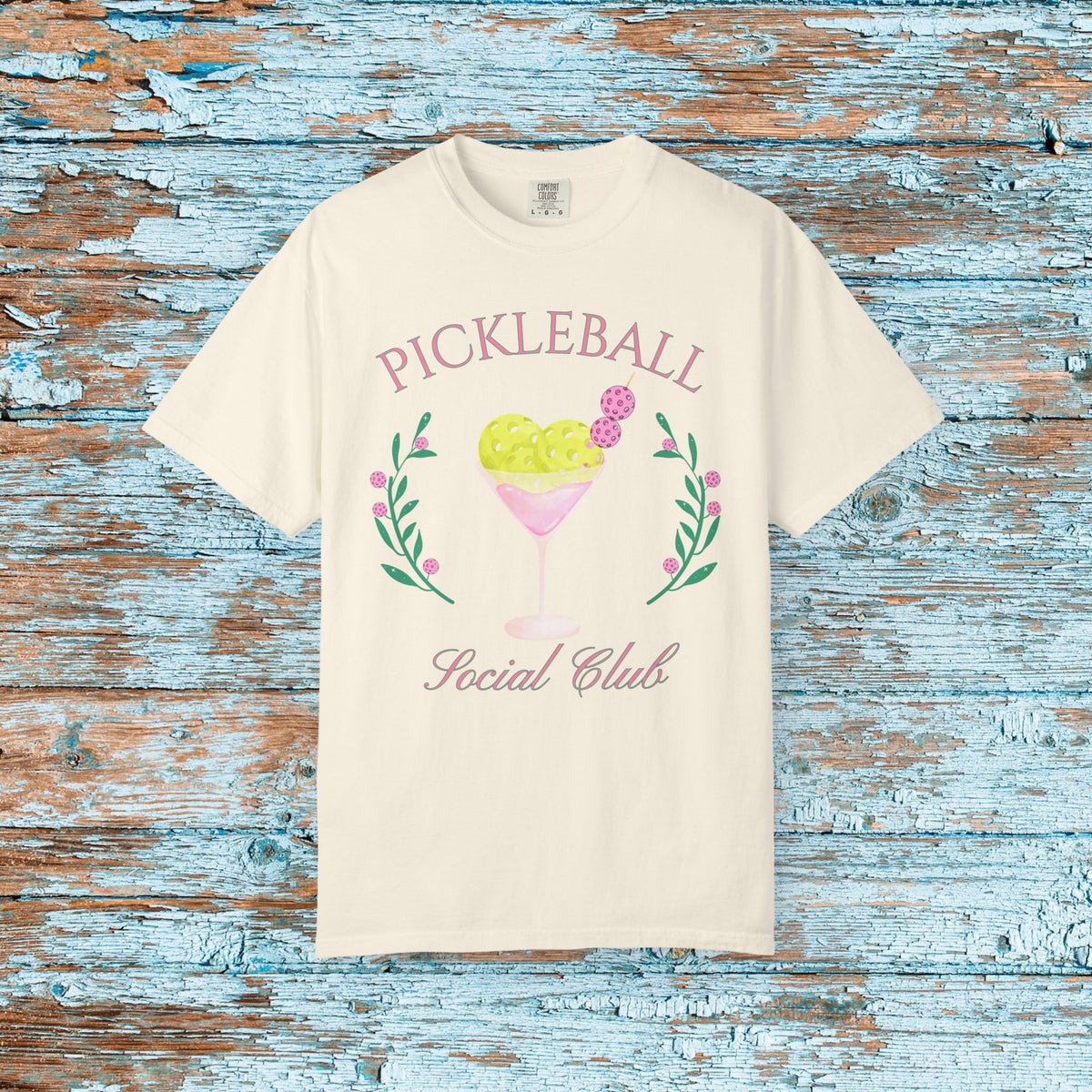 Pickleball Funny Comfort Colors Shirt Pickleball Social Club Coquette Bow Cocktail Shirt for Her Him Mom Team Pickleball Lover Player Gift