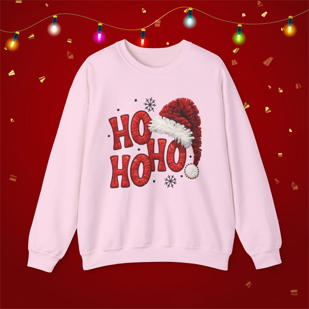 Yarn Look Crochet Santa Sweatshirt,  Viral Faux Latch Hook Christmas Shirt, Cute Holiday Sweater, Plus Size Available