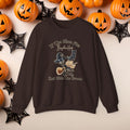 Funny Halloween Witch Hat Coquette Bow Ride the Broom Crewneck Cute Fall Fun Spooky Pumpkin Cozy Season Sweatshirt