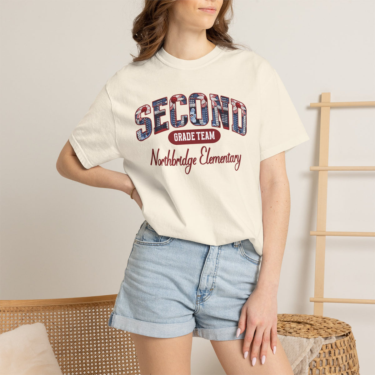Custom Teacher Team T-shirt | Garment-Dyed School Spirit Tee, Custom Grade and School, Personalized Name & Number