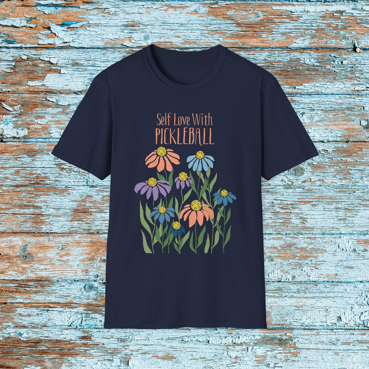 Self Love With Pickleball Shirt, Boho Floral Pickleball Tee, Pickleball Gift for Women, Gift for Mom, Bestie, Partner Matching Team Partner