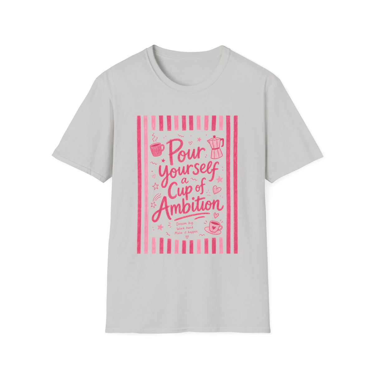 Dolly Tribute Shirt, Pour Ambition Quote, Coffee Lover, Mental Health Dopamine Aesthetic T-Shirt