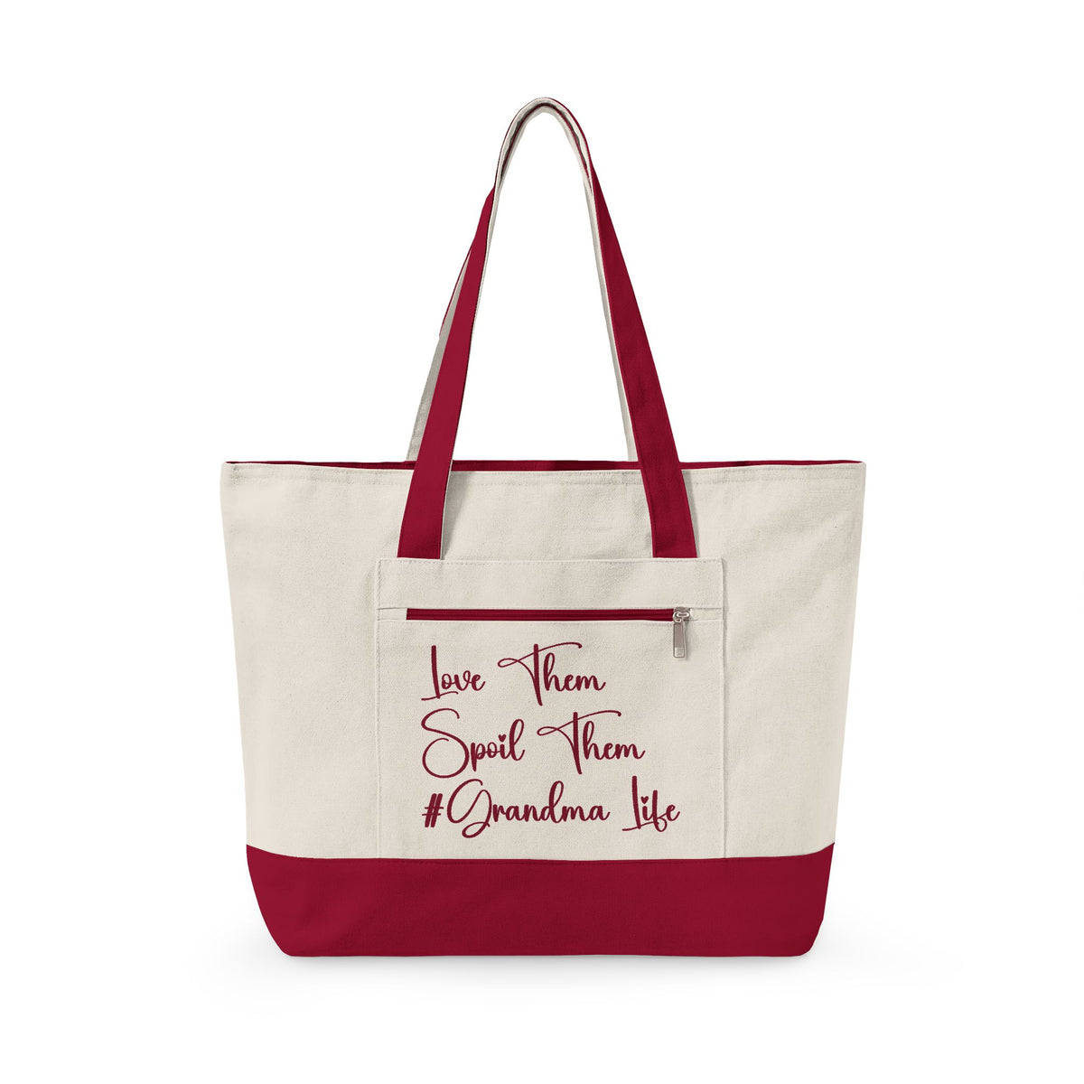 Grandma Things Tote Zippered Canvas Tote | Market Bag, Everyday Carry, Custom Nana, Mimi, Gigi, Gift, Pickleball Bingo Bag for Gram