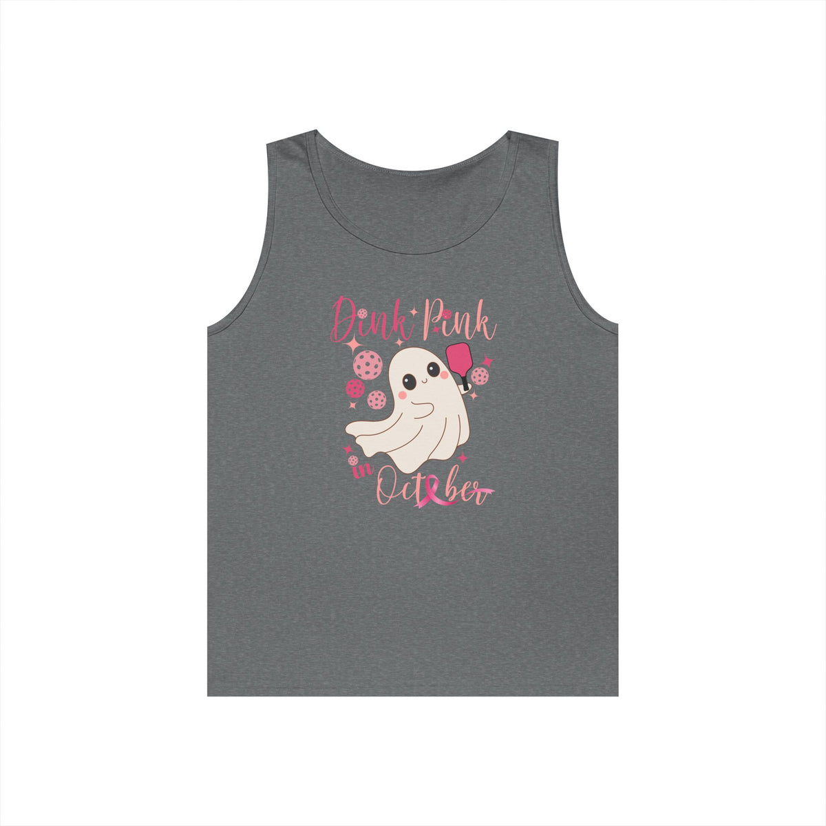 Pickleball Tank Top Dink Pink in October Breast Cancer Ghost Shirt Pickleball Shirt for Her Gift for Mom Team Pickleball Lover Player