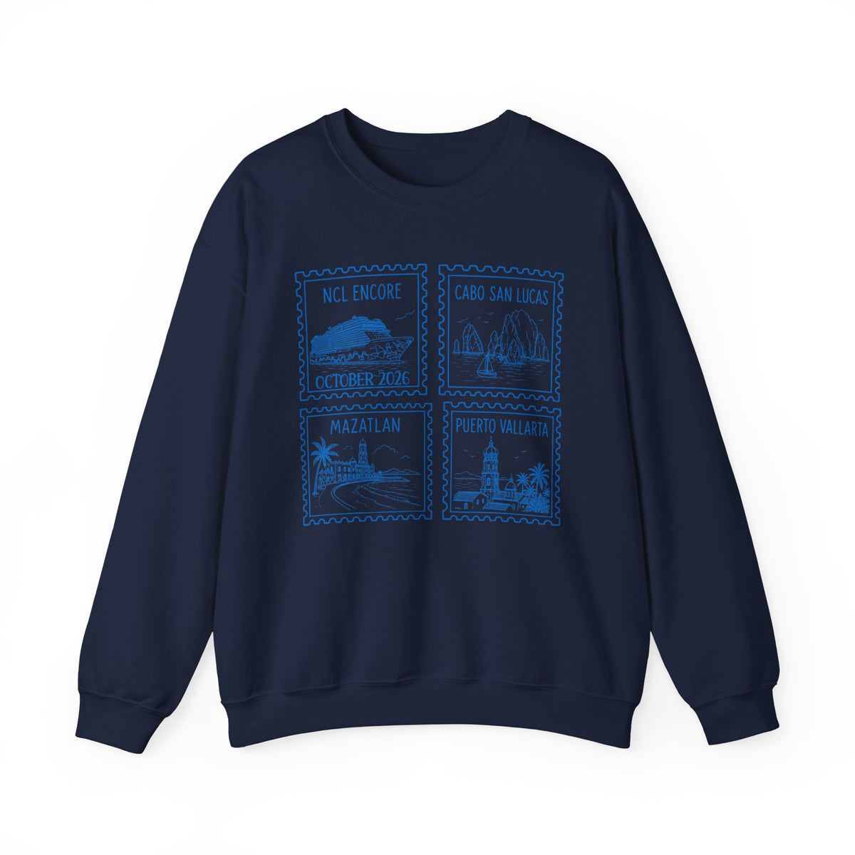 Custom Matching Cruise Sweatshirt, Stamp Aesthetic, Personalized Destination, Matching Family Shirt