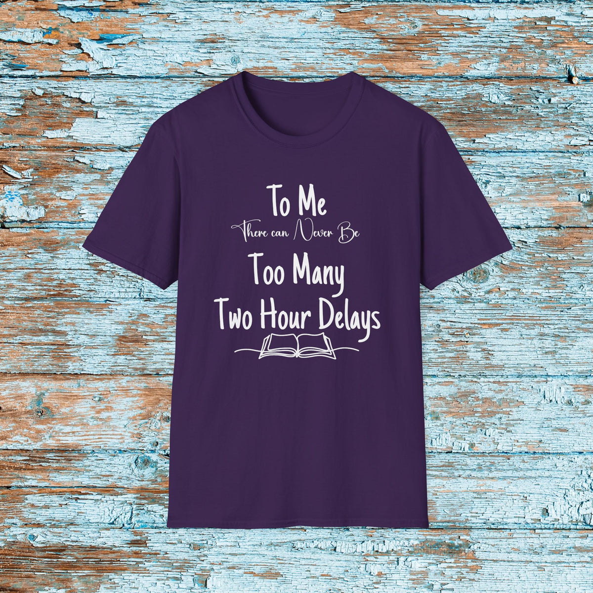 Funny Teacher Two Hour Delay Shirt, To Me There Can Never Be Too Many Two Hour Delays, Humorous Grammar TShirt, Snow Day, Matching Team