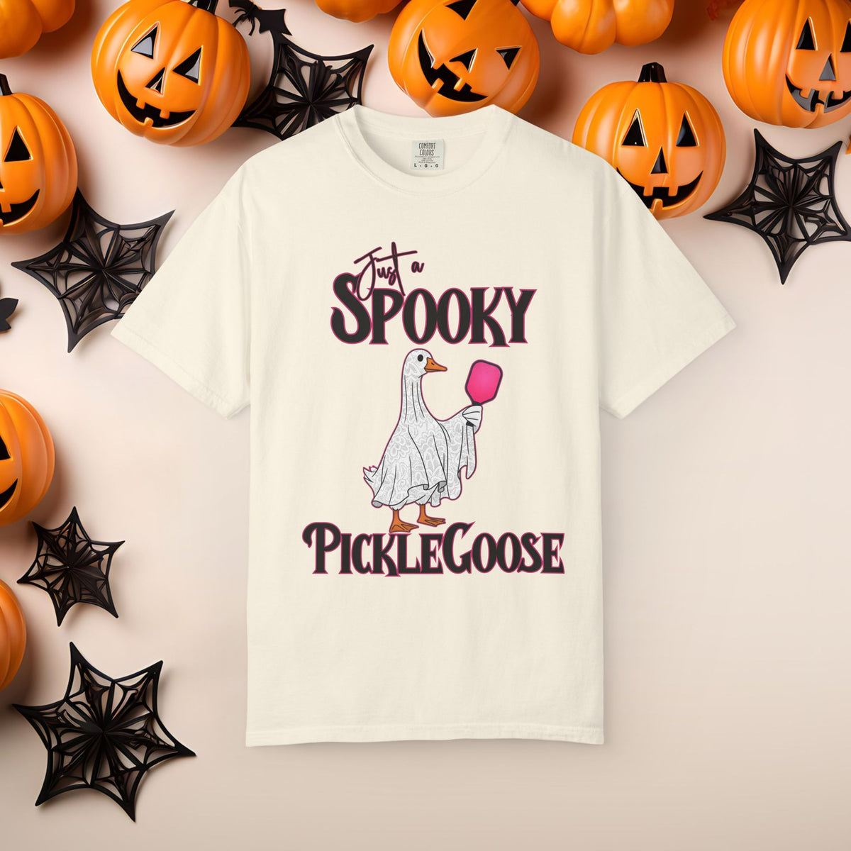 Pickleball Spooky Goose Comfort Colors Halloween Silly Goose Ghost Shirt Scary Geese Playing Pickleball Boo Trick or Treat Fall Shirt