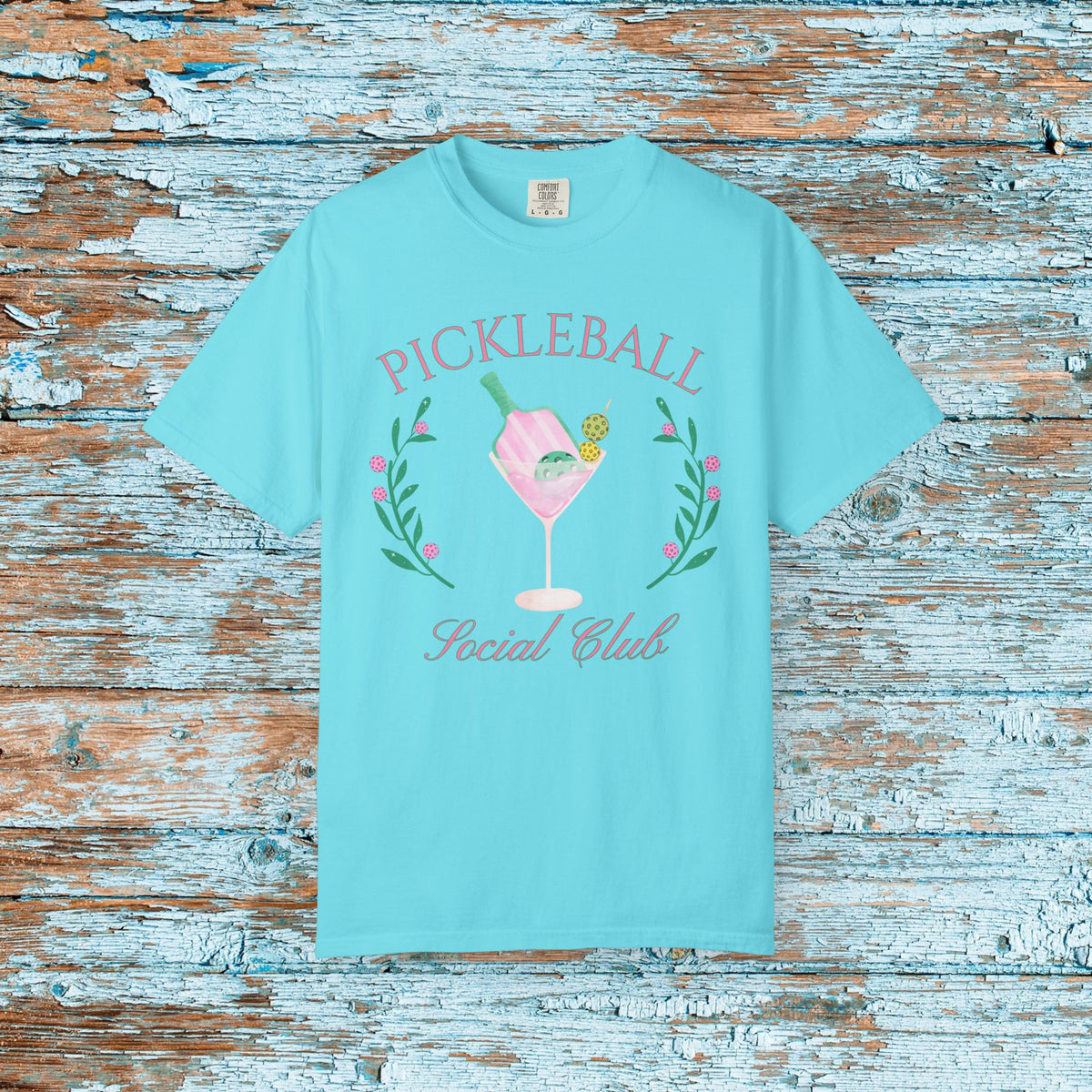 Pickleball Funny Comfort Colors Shirt Pickleball Social Club Coquette Bow Cocktail Shirt for Her Him Mom Team Pickleball Lover Player Gift