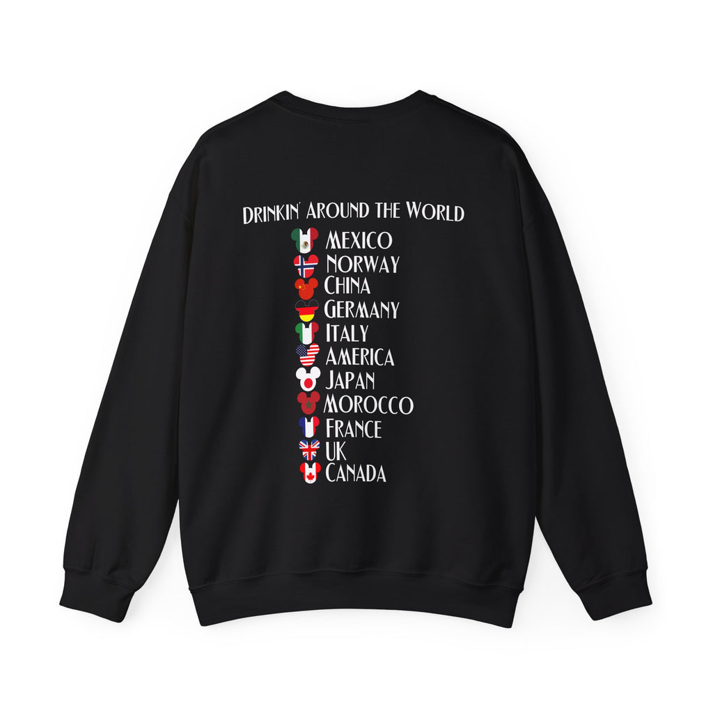 Custom Funny Disney Epcot World Tour 21st Birthday Sweatshirt Drink Around The World Food and Wine Drinking Squad Shirt World Traveler
