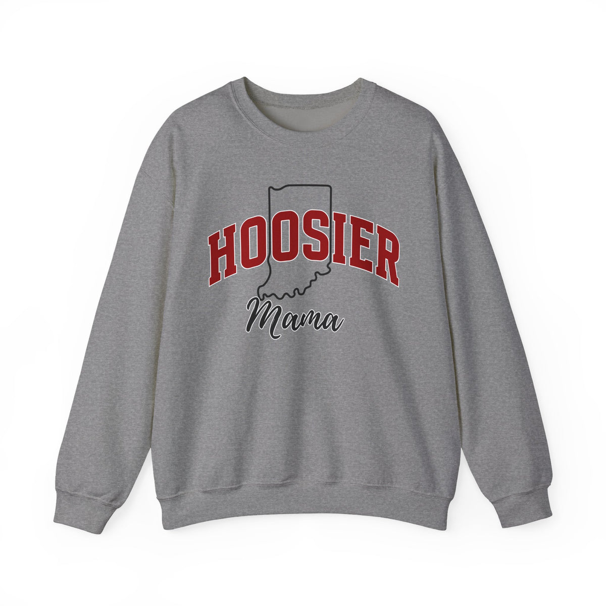 Hoosier Mama, Indiana Pride, University School Sweater, Fun Mom Shirt, Freshman Mom Gift, Unisex Heavy Blend™ Crewneck Sweatshirt