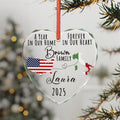 Personalized Long Distance Ornament, Exchange Student Keepsake, Gift For Foreign Exchange Students, Two Countries Ornament, Moving Away Gift