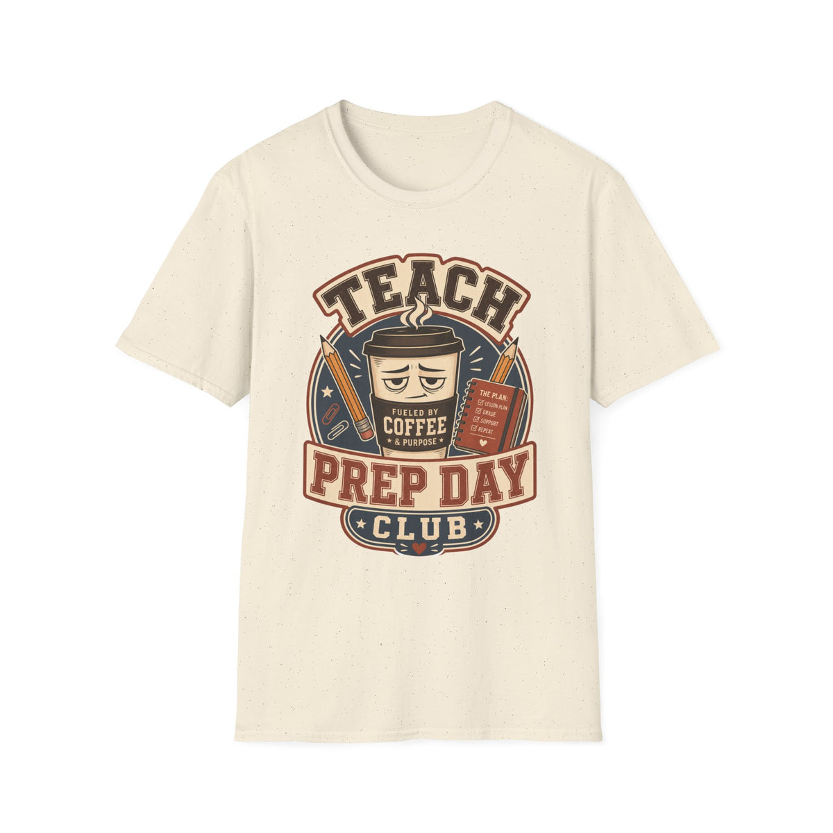Back to School | Tired Teacher T-Shirt | Prep Day Club, Books & Lesson Plan Design