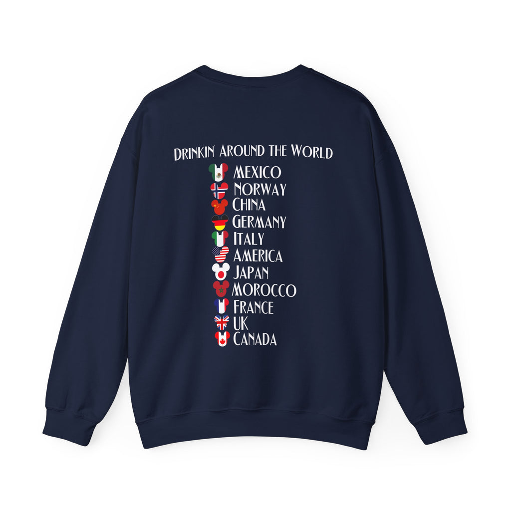 Custom Funny Disney Epcot World Tour 21st Birthday Sweatshirt Drink Around The World Food and Wine Drinking Squad Shirt World Traveler
