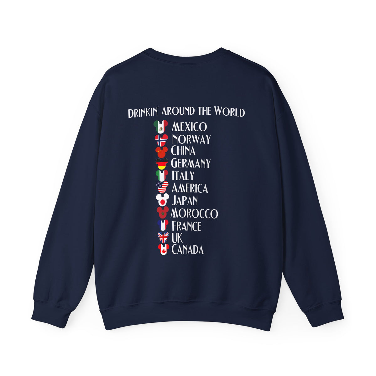 Custom Funny Disney Epcot World Tour 21st Birthday Sweatshirt Drink Around The World Food and Wine Drinking Squad Shirt World Traveler